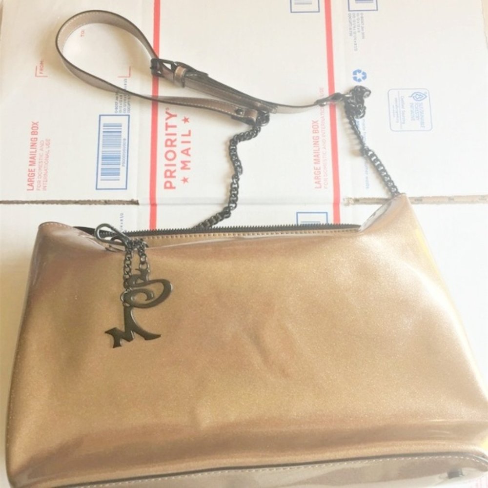 NEW Steve Madden patent leather shiny glitter convertible bag NWD minor flaws